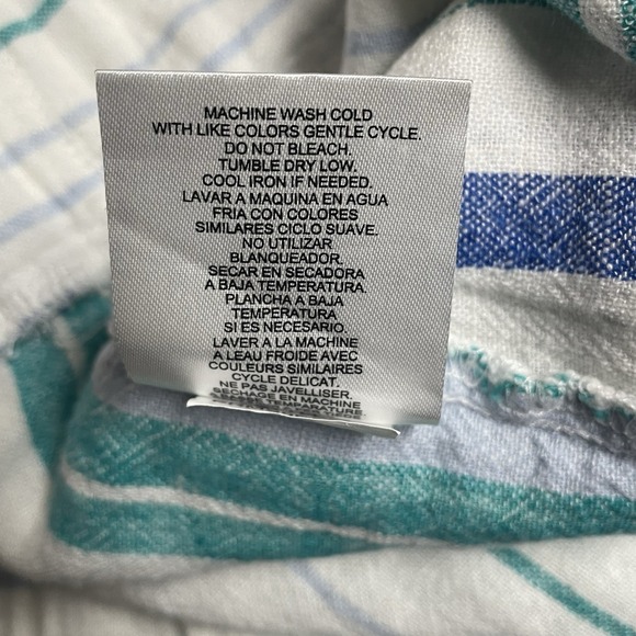 ELLEN TRACY Women's Sz Medium Linen Blend Striped Ankle Pants w/ Pockets - Picture 7 of 7